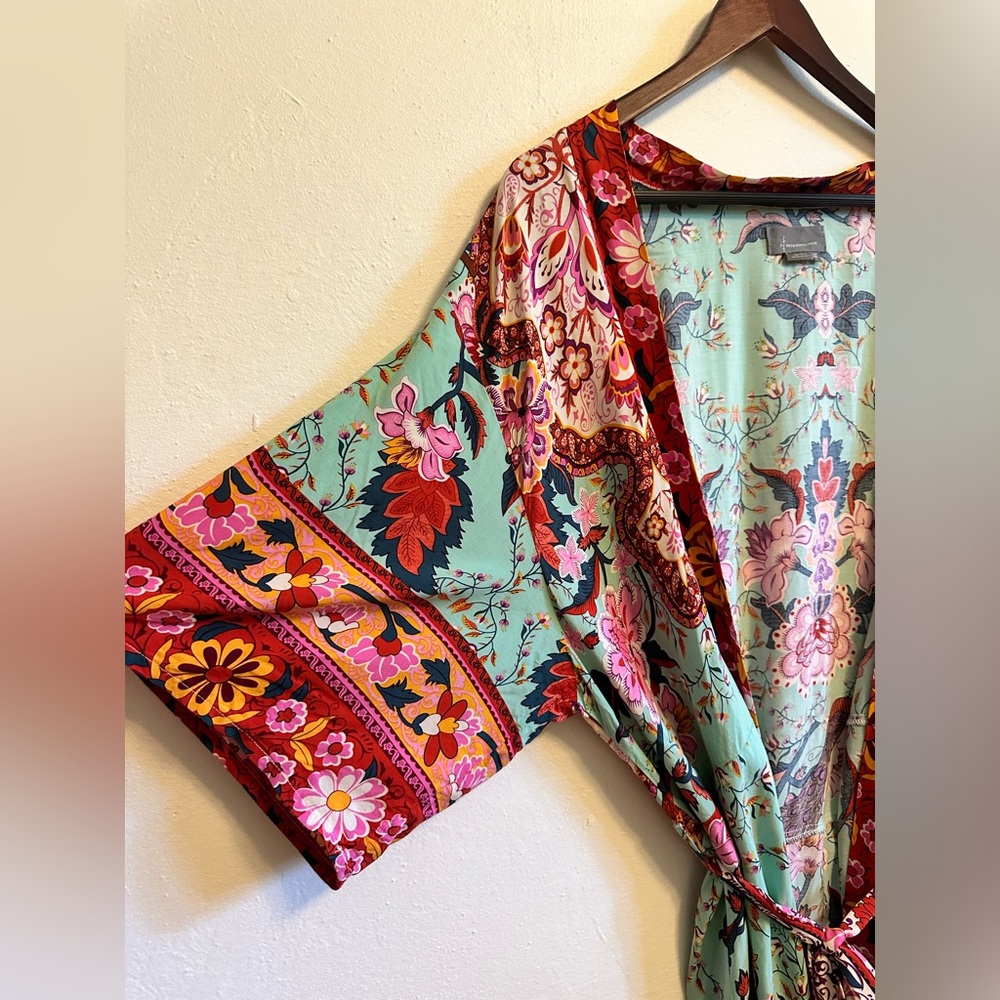 Anthropologie Multicolor Floral Kimono - Picture 8 of 14